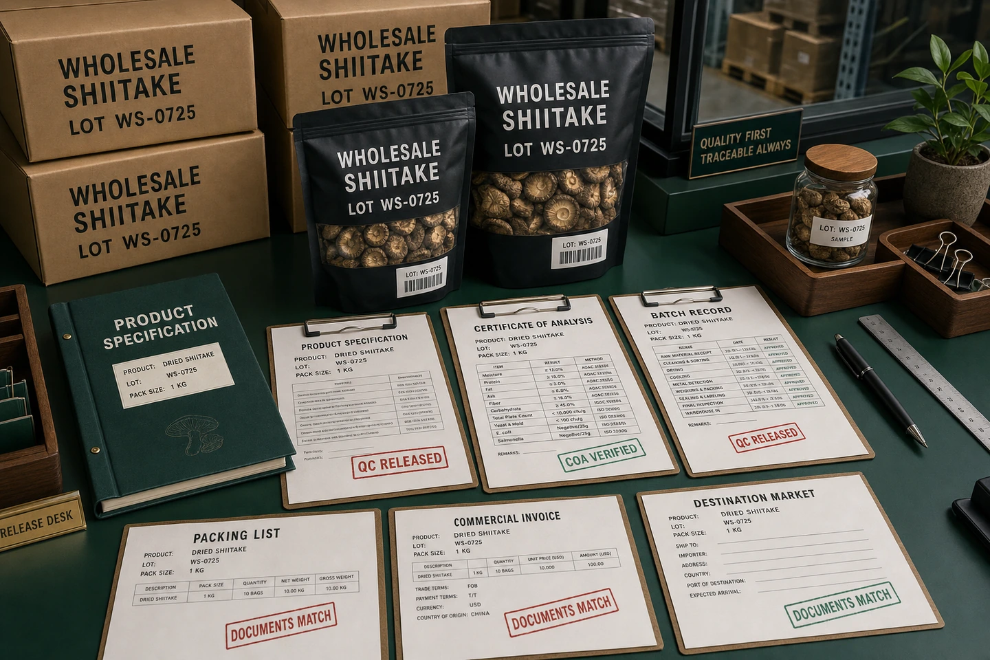 Batch Documentation for a Shiitake Wholesale Order - professional Shiitake wholesale visual