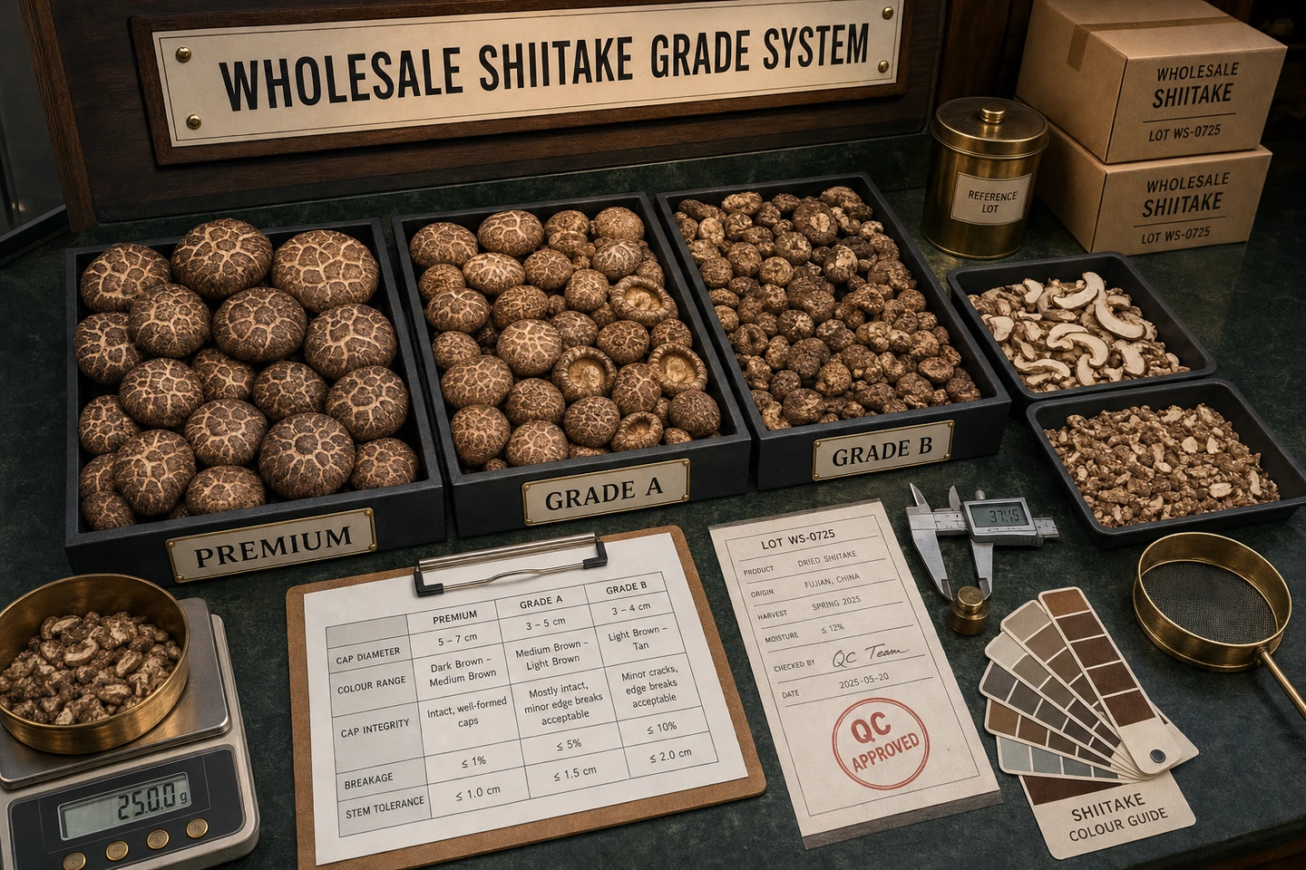 Creating a Consistent Shiitake Grade System - professional Shiitake wholesale visual