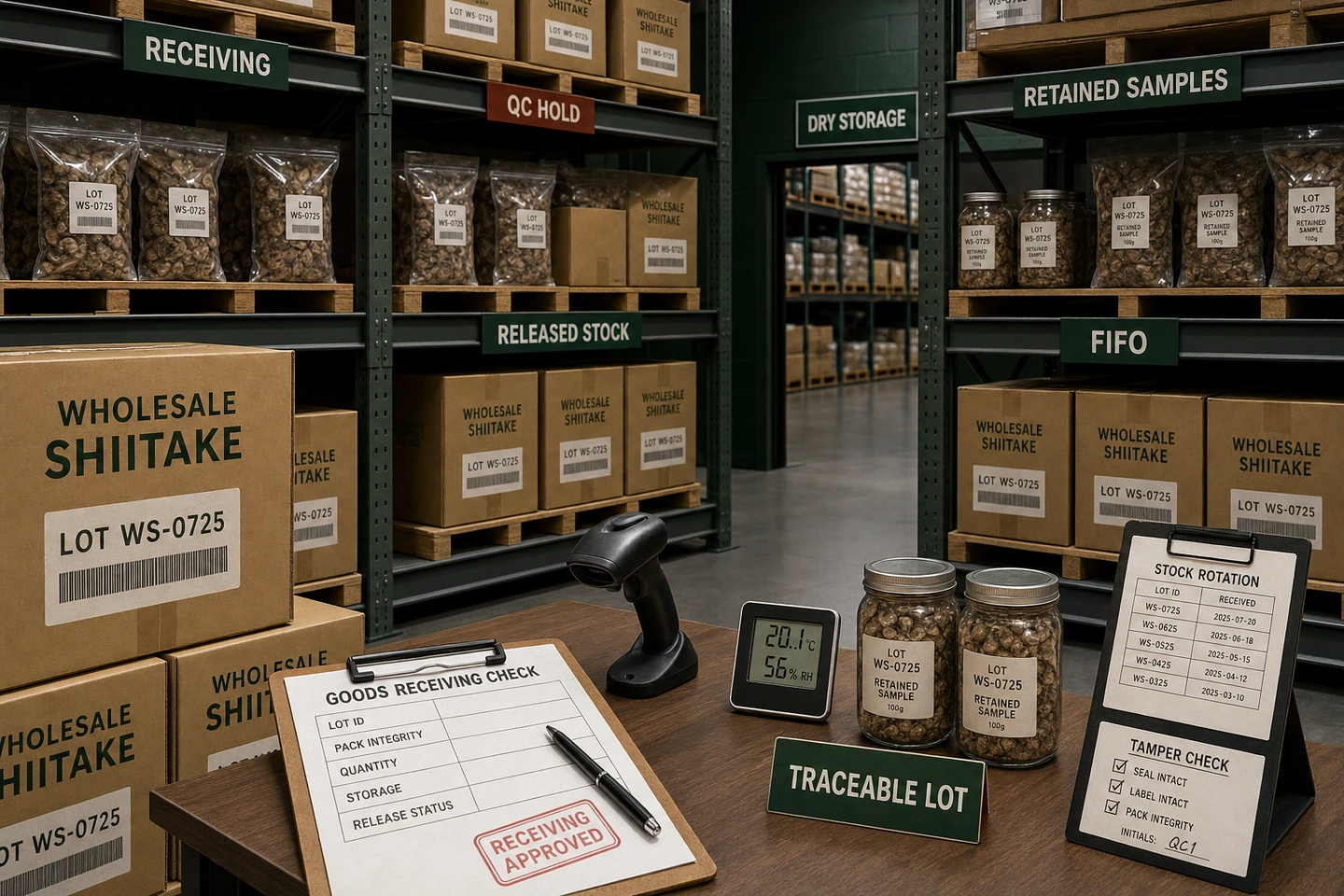 Warehouse Storage and Traceability for Shiitake Products - professional Shiitake wholesale visual